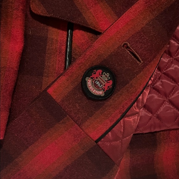 Pendleton Buffalo Check Wool Pea Coat FITS like a large Medium EUC - Picture 12 of 12